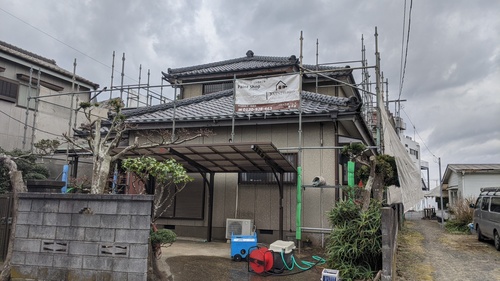 千葉県銚子市のH様邸の高圧洗浄の様子です！